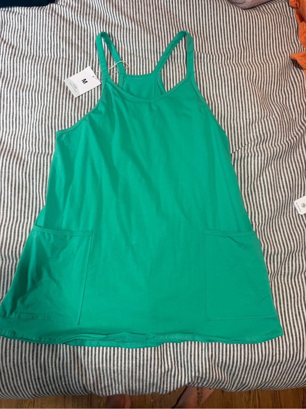 Unbranded Women's Green Tank Dress with Pockets - Picture 1 of 2